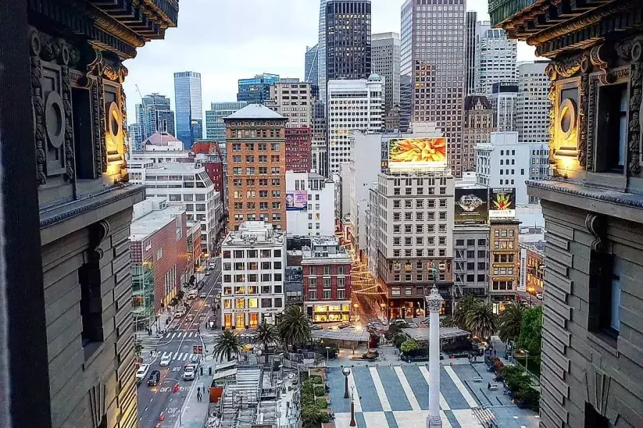 Der Blick vom Westin St. Francis auf den Union Square